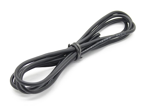 Turnigy 18AWG Silicone Wire (Black, 1m)
