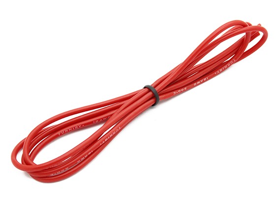 Turnigy 18AWG Silicone Wire (Red, 1m)